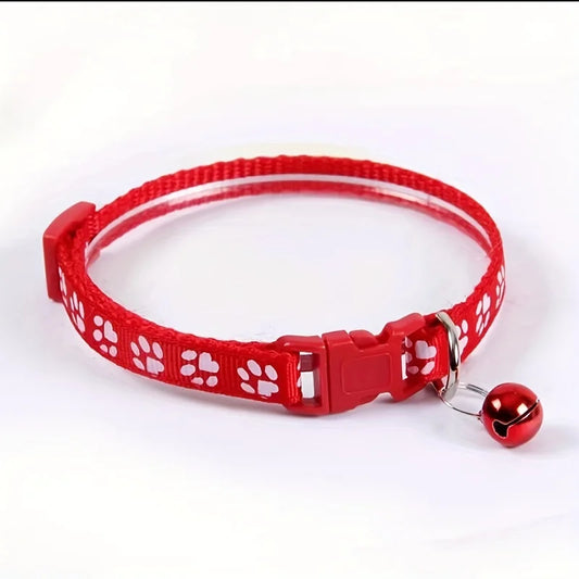 Fashion Pet Cats Collar Colorful Pattern Cute Bell Adjustable Collars for Cats Kitten DIY Ring Necklace Pet Accessories